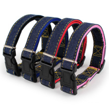 Personalized Traction Pets Dog Collar Denim Dog Collar Adjustable Puppy Necklace